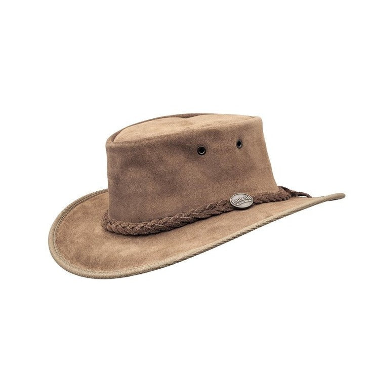 Barmah Hats Foldaway Suede Leather Hat Hickory