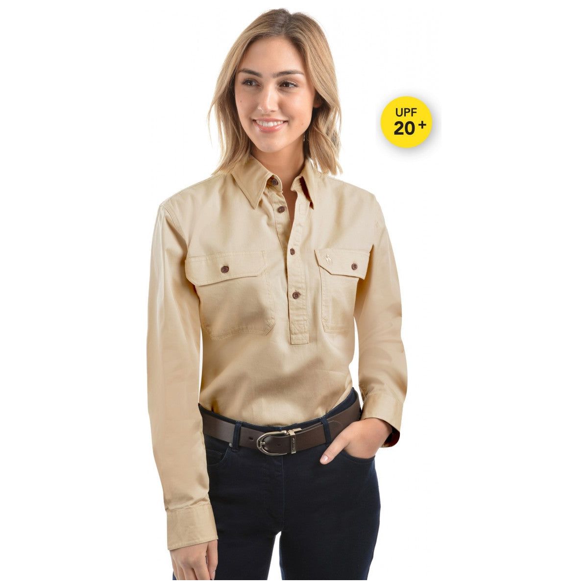 Thomas Cook 1/2 Placket Shirt Bone