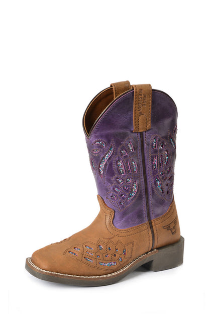 Pure Western DASH purple Glitter Girls Boots