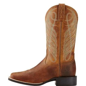 Ariat Womens Round Up Wide Square Toe Powder Brown