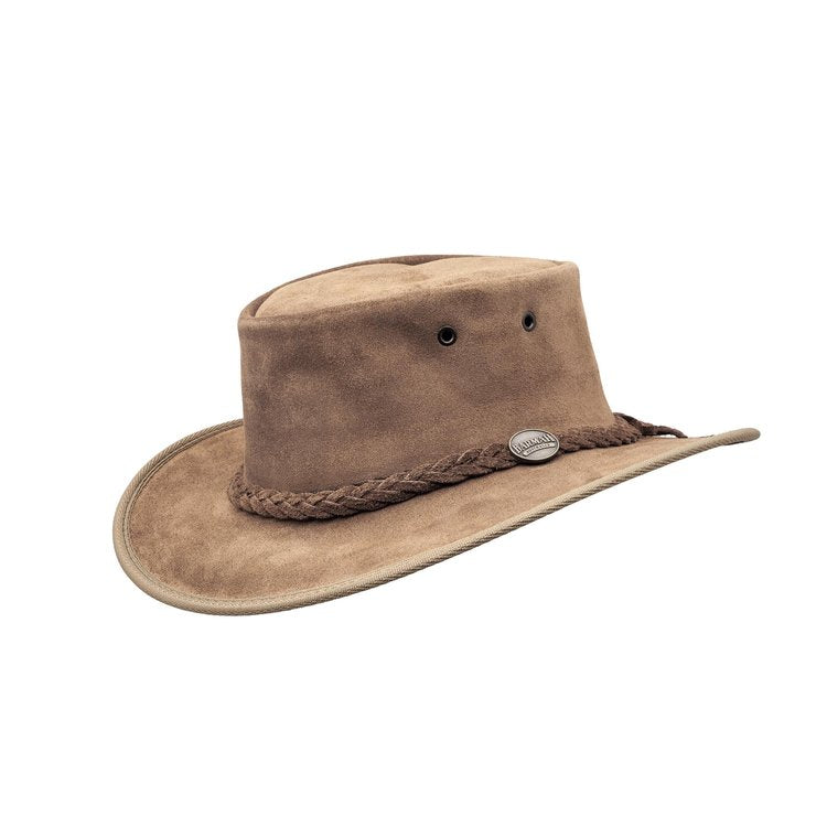 Barmah Hats Foldaway Suede Leather Hat Hickory